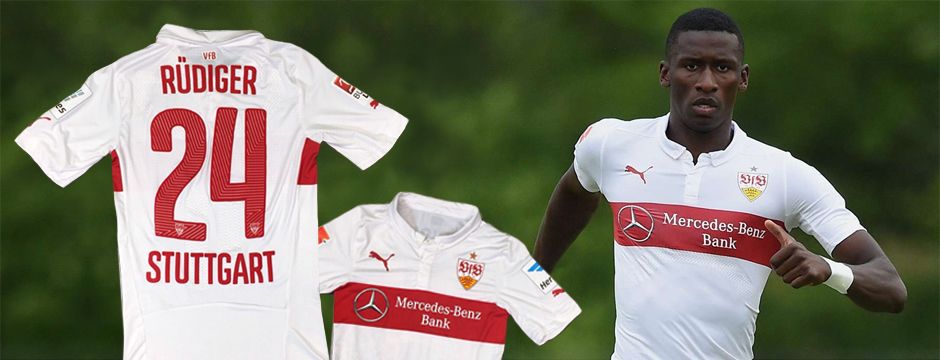 Antonio Rüdigers matchworn VfB-Trikot vom Finale mit Widmung
