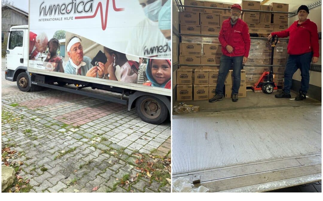 LKW mit Weihnachtsgeschenken auf dem Weg nach Kaufbeuren