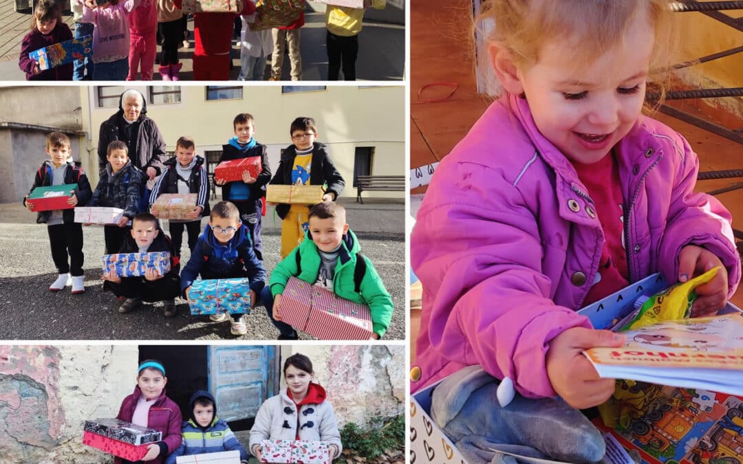 Weihnachtsgeschenke sorgen für strahlende Kinderaugen